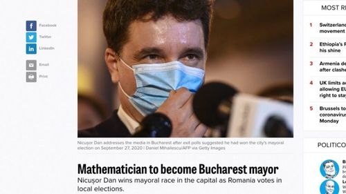 Politico, despre rezultatul alegerilor din Capitală: ”Un matematician este pe cale să devină primarul Bucureștiului”