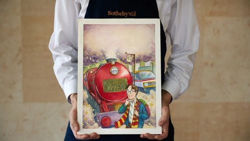 O ilustrație a primei ediţii "Harry Potter", vândută la licitație pentru 1,9 milioane de dolari