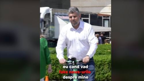VIDEO Premierul Ciolacu revine pe TikTok, de această dată, pe trotinetă: „Eu, când văd fake news-urile despre mine”