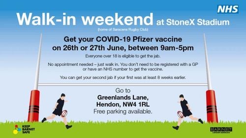 “Ia-ți vaccinul” – weekend de inoculare anti-Coronavirus în Anglia pentru oricare adult care dorește