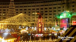 S-a aprins iluminatul festiv în cadrul Târgului de Crăciun Bucureşti 2025, din Piaţa Constituţiei / Primarul interimar Stelian Bujduveanu: 7 milioane de becuri tip LED strălucesc în Capitală