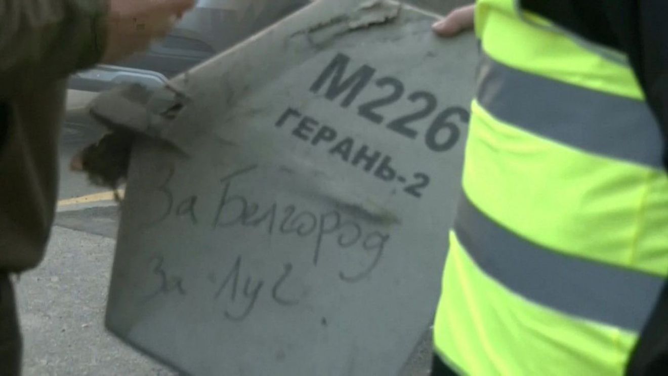 VIDEO Dronă rusească care a lovit luni Kievul, inscripționată cu expresia „pentru Belgorod”