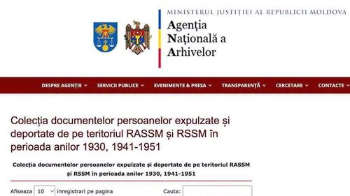 Listele persoanelor deportate din RSS Moldoveanească de sovietici în 1941, accesibile online: Peste jumătate dintre numele deportaților au fost identificate