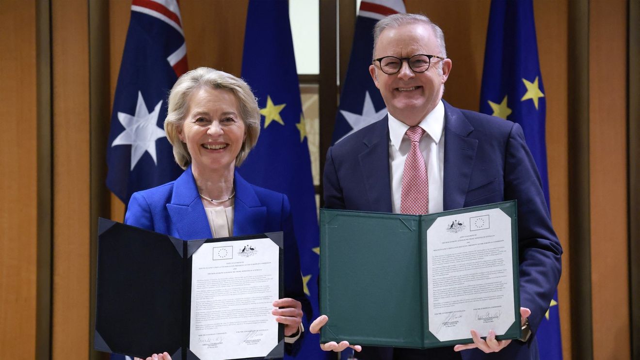 Australia și Uniunea Europeană au semnat un amplu acord de liber schimb