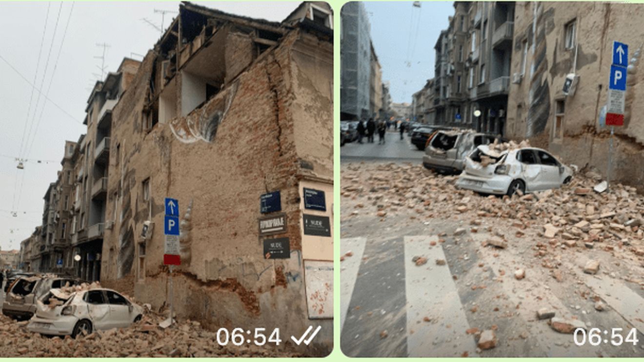 VIDEO Un cutremur cu magnitudinea 5,3 a zguduit Croația în această dimineață. Fațadele clădirilor din centrul vechi din Zagreb s-au prăbușit