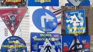 Semnele de circulație din centrul Capitalei vandalizate cu stickere de propagandă neolegionară și de extremă dreapta, înlocuite cu totul. Nicușor Dan vorbește despre zeci de panouri rutiere