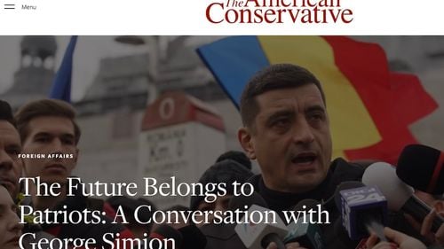 Interviu al lui Simion în ”The American Conservative”:  ”Mi-a plăcut foarte mult o frază folosită de președintele Trump: "Drill, baby, drill"”  / Despre Călin Georgescu: ”A fost cel mai votat român, așa că are dreptul să își asume orice rol dorește„