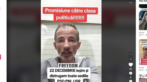 VIDEO Val de apeluri pe TikTok la proteste în 21-22 decembrie, când președintele Iohannis își termină mandatul, cu instigare explicită la violențe / CCR i-a prelungit mandatul lui Iohannis / Guvernul Ciolacu nu a stabilit data alegerilor