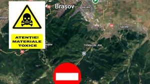 Trafic oprit între Brașov și Predeal / O cisternă încărcată cu substanțe periculoase s-a răsturnat în urma unui accident
