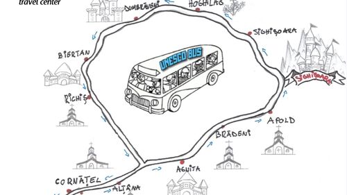 Linie privată de transport la destinații turistice din Sibiu, Brașov și Mureș / UNESCO – Bus se dorește a fi o alternativă la turiștii care nu vor să conducă /  ” Hop-On, Hop-Off în Transilvania”