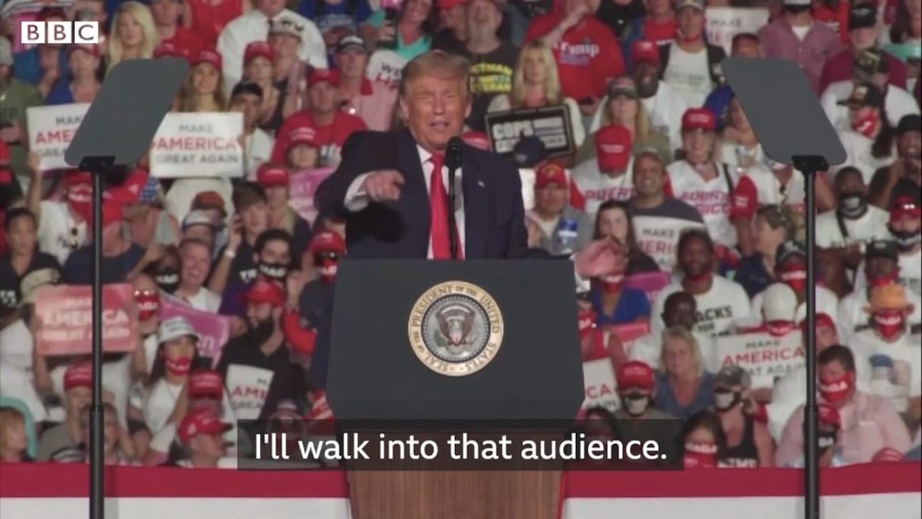 VIDEO Donald Trump a revenit la mitingurile electorale în Florida, în fața unei mulțimi în care puțini purtau măști de protecție