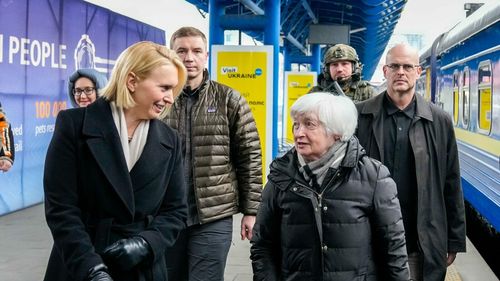 Secretarul american al Trezoreriei, Janet Yellen, vizită-surpriză în Ucraina