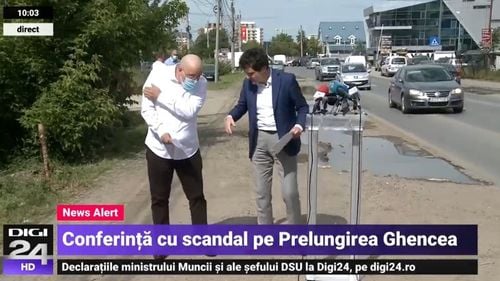 VIDEO Scene fără precedent: Aurelian Bădulescu, viceprimarul PSD al Bucureștiului, l-a împiedicat pe Nicușor Dan să susțină o conferință de presă