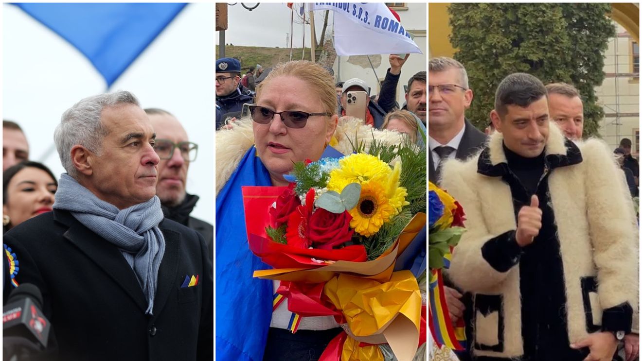Dezbinarea așa-zișilor suveraniști de Ziua Marii Uniri. Cum s-au ignorat Georgescu, Simion și Șoșoacă la Alba Iulia