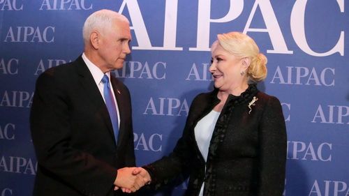 Dăncilă, întâlnire cu vicepreședintele SUA, Mike Pence, în marja conferinței organizate de comunitatea pro-Israel AIPAC