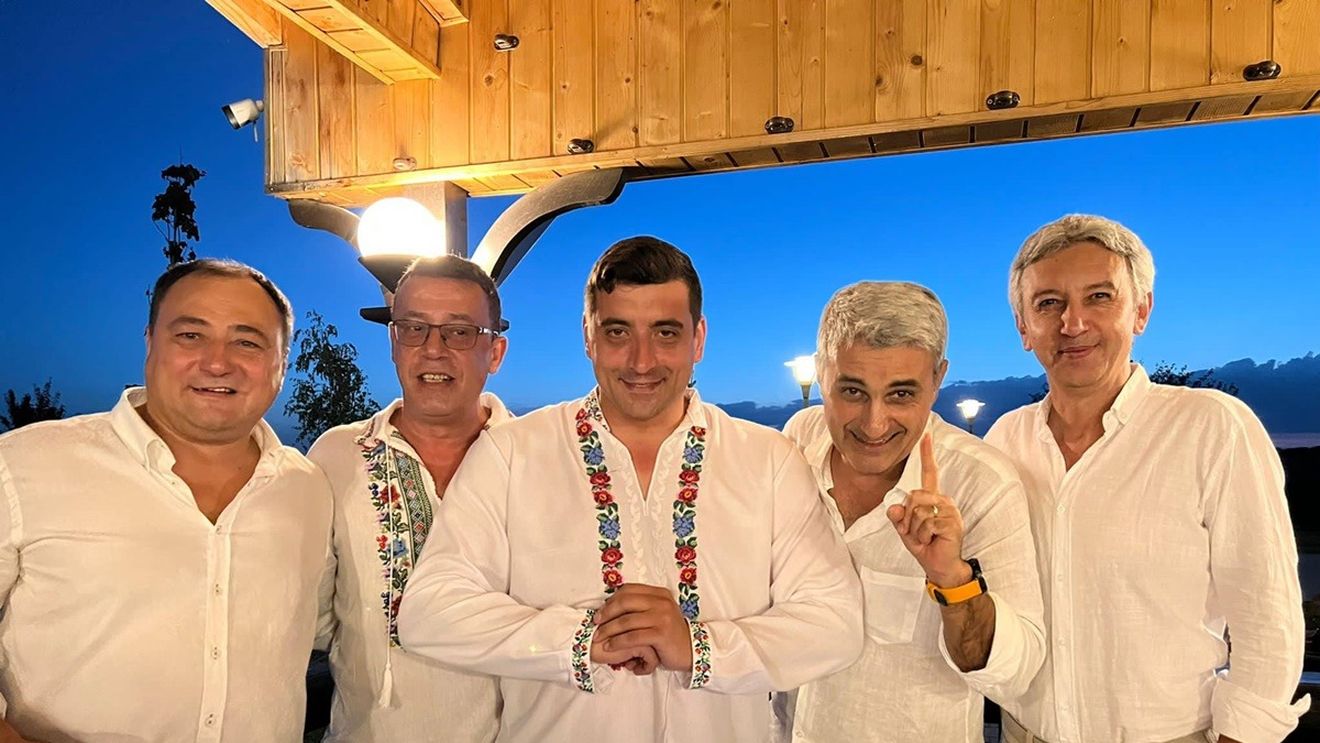 FOTO Palada, Ciutacu, Turcescu și Dan Diaconescu, la cununia lui George Simion / Cine sunt cei cinci si controversele din jurul lor