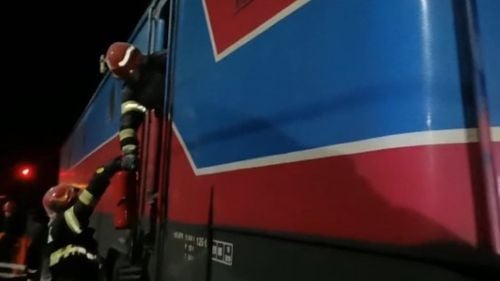 Locomotivă în flăcări, în gara Predeal / Efectua un transport de motorină