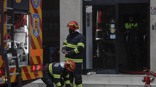 Exerciţiu de intervenţie specific unui incendiu la Sala Palatului din București