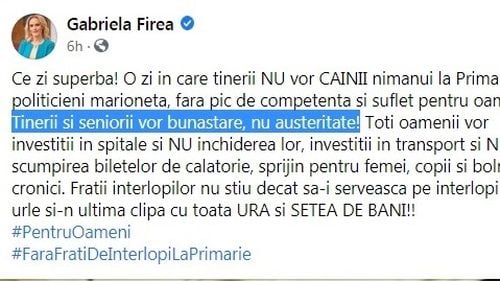 Antena 3 și Gabriela Firea, discursuri identice în ziua votului despre ”austeritatea” ce va fi adusă de partidele de dreapta