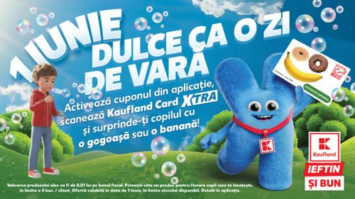Kaufland celebrează Ziua Copilului cu surprize dulci la doar 1 ban prin Kaufland Card XTRA și reduceri de până la 50% la jucării