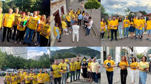 „AUR te aude!” / În timp ce liderii din fosta coaliție se războiesc în studiourile televiziunilor, partidul condus de liderul extremist George Simion a intrat în campanie ”la firul ierbii”