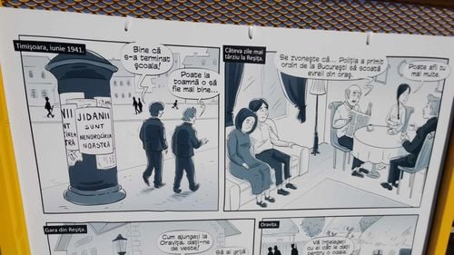 GALERIE FOTO Holocaustul evreilor și romilor din Banat, povestit pe benzi desenate. “Istoria se învață mai ușor astăzi prin alte mijloace de comunicare decât vorbăria prea lungă”