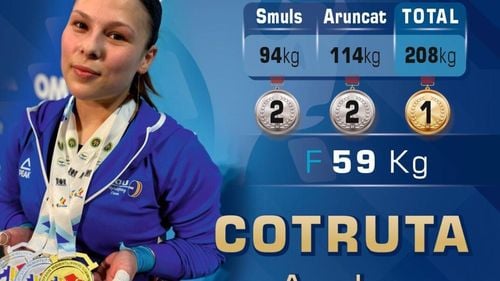 Andreea Cotruta, campioană europeană la 59 kilograme: A obţinut argintul la smuls şi aruncat