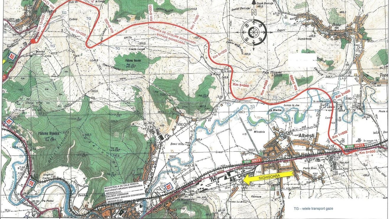 CNAIR a desemnat câștigătorul licitației pentru proiectarea și execuția Centurii Sighișoara/Centura va avea o lungime de 13 kilometri și un cost de aproape 300 de milioane lei
