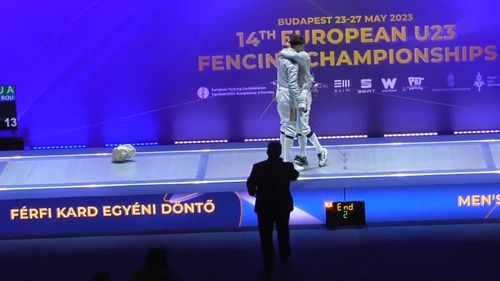 Finală românească la Campionatul European de scrimă Under-23 de la Budapesta: Radu Nițu a cucerit aurul, Alexandru Zmău argint