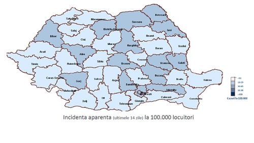 Grafice INSP: Caraș Severin, singurul județ fără niciun caz de coronavirus în ultimele două săptămâni / Suceava, în continuare în topul noilor infectări