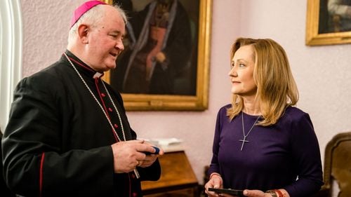 Elena Lasconi s-a întâlnit cu Aurel Percă, arhiepiscop mitropolit romano-catolic de București