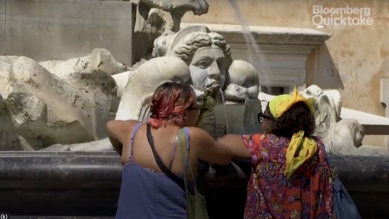 Peste 50°C la Roma, înregistrate într-o filmare Greenpeace Italia cu o cameră termică cu infraroşu. Incendiu de pădure în sud-estul Romei