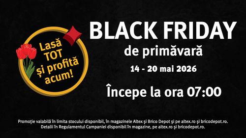 Începe Black Friday de primăvară la Altex, Media Galaxy și Brico: o săptămână întreagă de reduceri de până la 50%