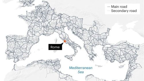 Surpriza dintr-o “hartă Google”a rețelei de drumuri ale Imperiului roman: era de două ori mai extinsă decât se credea până acum