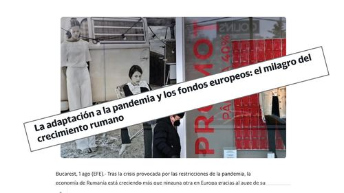 Adaptarea la pandemie şi fondurile europene sunt miracolul creşterii economice româneşti, notează agenția spaniolă de presă EFE