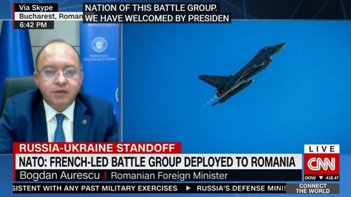 VIDEO Aurescu la CNN: Dacă Rusia recunoaște independența Donbas ar fi o clară încălcare a dreptului internațional / Sper ca grupul de luptă NATO ce va fi creat în România să aibă aceeași dimensiune ca cele din Polonia și baltice
