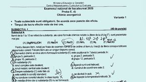 Subiecte Chimie anorganică – BAC 2025