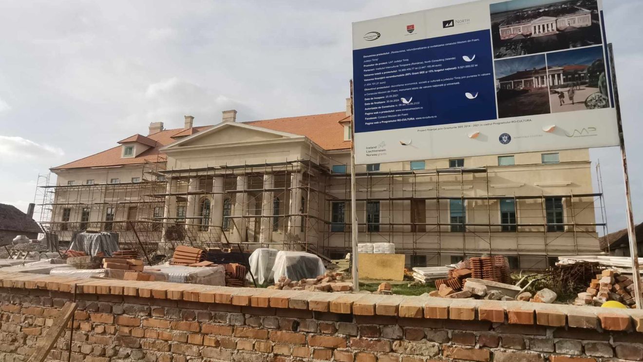Întârzieri mari în reabilitarea conacului Mocioni de la Foeni. Există riscul de pierdere a fondurilor europene / Fostul președinte al CJ Timiș: “E o firmă foarte neserioasă. Toate lucrările pe care le-am avut cu ei sunt împotmolite”