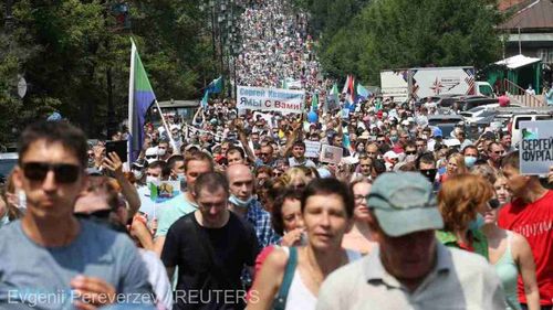 10.000 de ruși au ieșit să manifesteze în favoarea guvernatorului provinciei Habarovsk, arestat săptămâna trecută ca suspect de crimă