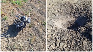 BREAKING | Crater cu diametrul de 1,5 metri pe un câmp din localitatea Pardina, județul Tulcea / Un motor ce pare a proveni de la dronă, găsit la 20 de metri și un proiectil cu 2 kilograme de explozibil, descoperit într-o curte