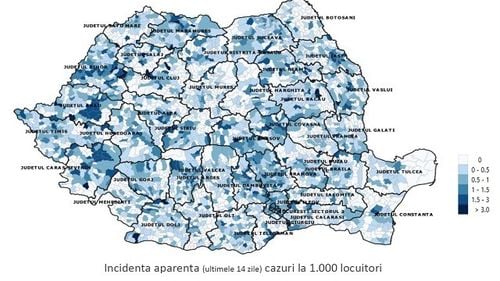 Județele Alba, Bacău, Bihor, Cluj, Iași, Prahova și Suceava, cu vulnerabilitate ridicată legată de epidemia de COVID-19 / Trendul epidemiei, ascendent în 12 județe - Grafice
