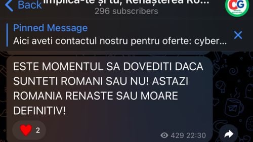 EXCLUSIV Susținătorii lui Călin Georgescu și-au făcut alt grup de propagandă pe Telegram, după ce primul a fost închis vineri noapte, după anularea alegerilor prezidențiale: ”Ratonii ăia de la SRI” / Grupul de Telegram a fost menționat în rapoartele desecretizate ale serviciilor de informații (galerie foto)