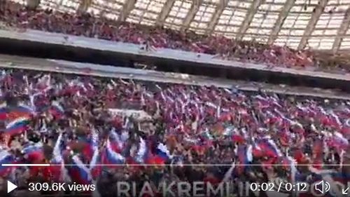 Mulți dintre spectatorii la concertul din Moscova lucrau în sectorul public / Unii păreau rușinați că se află pe stadion (corespondent BBC în Moscova)