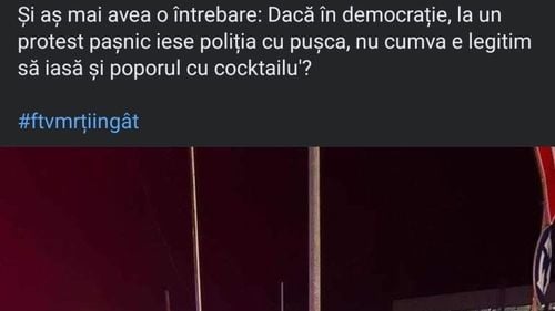 Activistă de la Corupția ucide, ridicată de polițiști după ce ar fi postat un mesaj instigator pe rețele sociale: „Dacă în democrație, la un protest pașnic iese poliția cu pușca, nu cumva e legitim să iasă și poporul cu cocktailu'?”