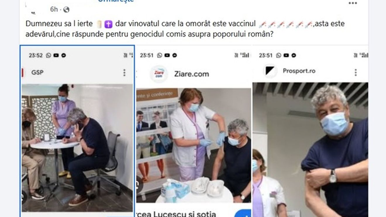 “Are capsa la purtător”: Cum au rostolgit conspiraționiștii în social media fake-ul despre Mircea Lucescu care „a murit de la vaccin”