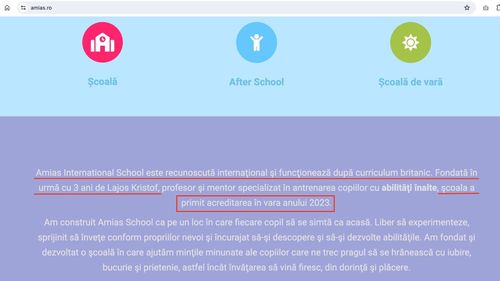 EXCLUSIV Școala „antrenorului de genii” Lajos Kristof nu este acreditată pe curriculum britanic, așa cum se prezintă instituția. Ambasada Regatului Unit la București: Nici Amias International School, nici Amias Small School nu sunt pe lista școlilor cu acreditare internațională britanică