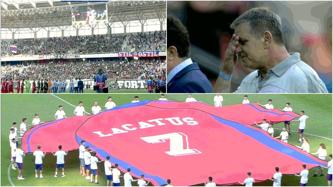 Inaugurarea stadionului Steaua: Tricoul nr. 7 a fost retras în cinstea lui Marius Lăcătuș/ Campionii de la Sevilla au fost aplaudați minute în șir