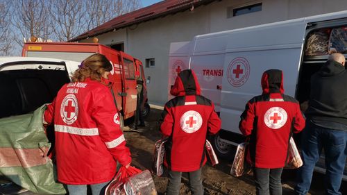 Crucea Roşie Vrancea, primul transport cu materiale şi echipamente de primă necesitate destinat victimelor cutremurelor din Turcia şi Siria