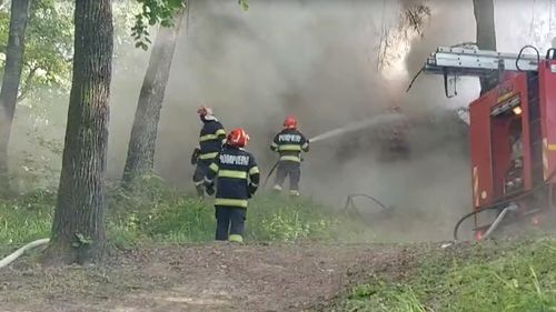 Incendiu în Parcul „Nicolae Romanescu” din Craiova, la acoperișul unui restaurant
