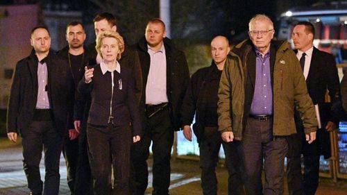 Delegația UE condusă de Ursula von der Leyen şi Josep Borrell a ajuns cu trenul în Ucraina